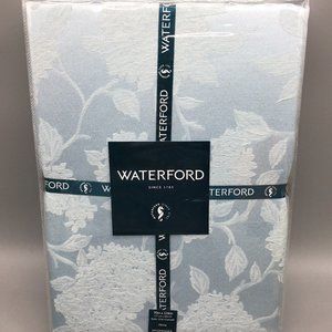 WATERFORD Blue Hydrangea Jacquard Tablecloth 70x126 Formal Floral Easter 120